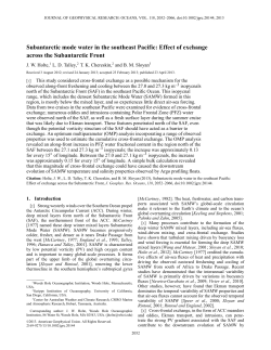 Subantarctic mode water in the southeast Pacific: Effect of exchange