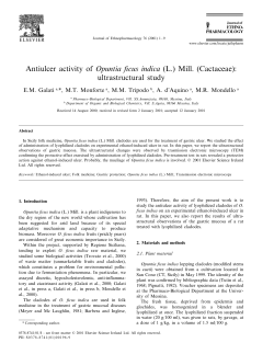 Antiulcer activity of Opuntia ficus indica