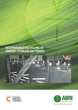 Responsible recycling of energy storage batteries