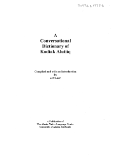 A Conversational Dictionary of Kodiak Alutiiq