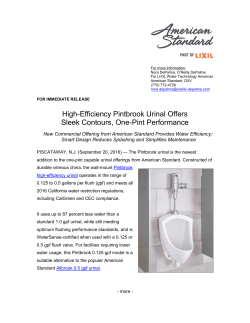 High-Efficiency Pintbrook Urinal Offers Sleek Contours, One