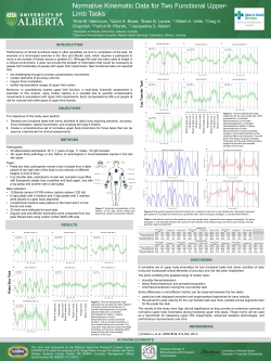 Normative Kinematic Data For Two Functional Upper Limb Tasks