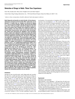 Detection of Drugs in Nails: Three Year Experience (PDF