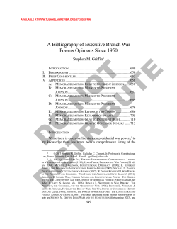 A Bibliography of Executive Branch War Powers Opinions Since 1950