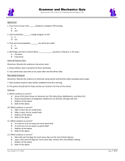 Grammar and Mechanics Quiz