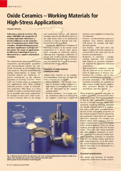 Oxide Ceramics - Working Materials for High