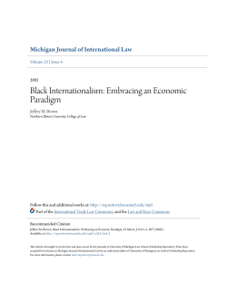 Black Internationalism: Embracing an Economic Paradigm