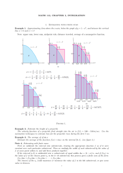 MATH 113, CHAPTER 5, INTEGRATION 1. Estimating with finite