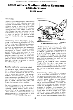 Soviet aims in Southern Africa: Economic considerations