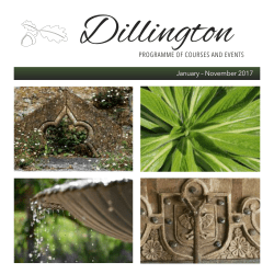 Course Programme - Dillington House