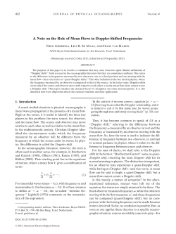 A Note on the Role of Mean Flows in Doppler-Shifted