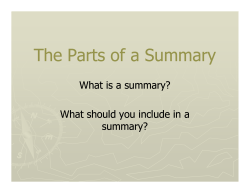 The Parts of a Summary
