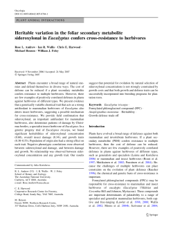 Heritable variation in the foliar secondary metabolite