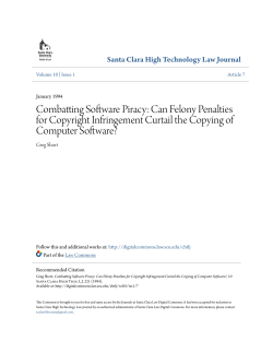 Combatting Software Piracy - Santa Clara Law Digital Commons