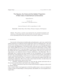 The Square, the Circle and the Golden Proportion: A New