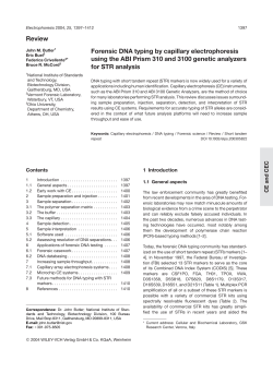 Review Forensic DNA typing by capillary electrophoresis using the
