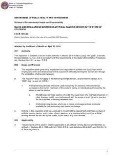 Code of Colorado Regulations - Colorado Secretary of State