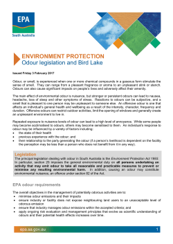 Odour legislation and Bird Lake