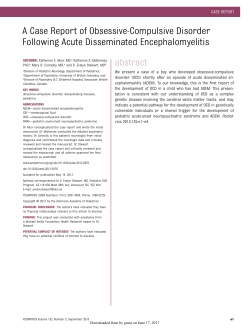 A Case Report of Obsessive-Compulsive Disorder Following Acute