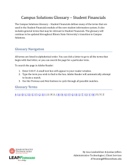 Campus Solutions Glossary – Student Financials