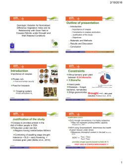 Outline of presentation Introduction Constraints