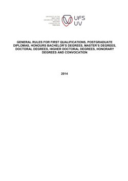 2014 General Rules for First Qualifications, Postgraduate Diplomas