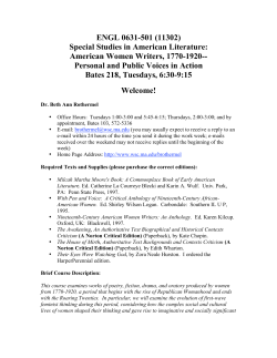 American Women Writers - Westfield State University