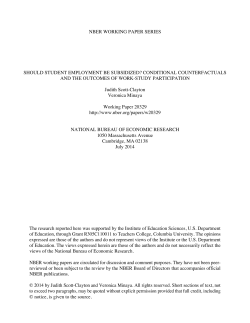 Should Student Employment Be Subsidized