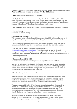 AGM minutes 2014 - South Wales Record Society