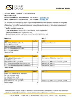 Education Secondary: Spanish AA