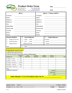 Product Order Form - Bio Soil Enhancers
