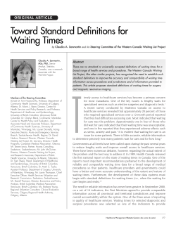 Toward Standard Definitions for Waiting Times