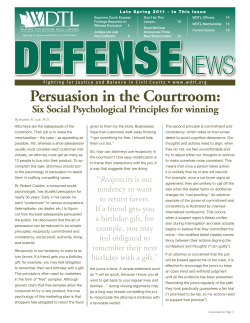 Persuasion in the Courtroom: - Washington Defense Trial Lawyers