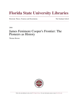 James Fenimore Cooper`s Frontier: The Pioneers as
