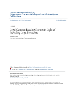 Legal Context: Reading Statutes in Light of Prevailing Legal Precedent