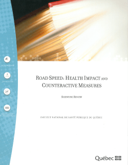 Road Speed: Health Impact and Counteractive Measures
