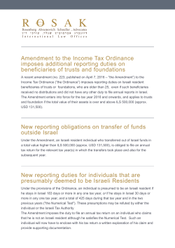 Amendment to the Income Tax Ordinance imposes additional