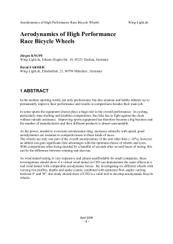 Aerodynamics of High Performance Race Bicycle Wheels - Wing