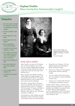 Orphan Profile - Irish Famine Memorial