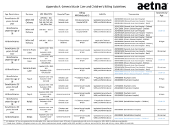 General Acute Care and Children`s Billing Guidelines