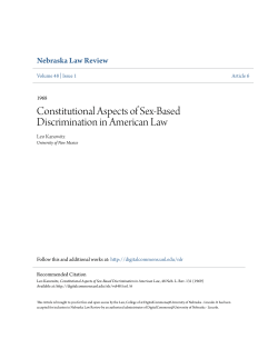 Constitutional Aspects of Sex-Based Discrimination in American Law