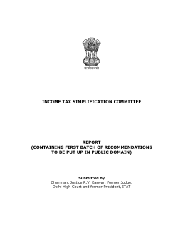 INCOME TAX SIMPLIFICATION COMMITTEE REPORT