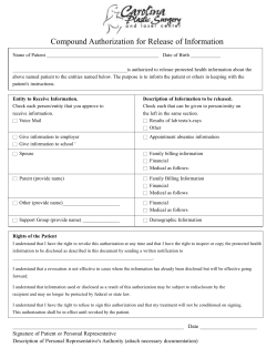 Compound Authorization for Release of Information