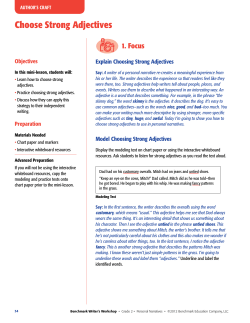 Choose Strong Adjectives - Benchmark Writer`s Workshop