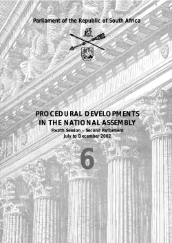 procedural developments in the national assembly