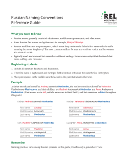 Russian names - REL Northwest