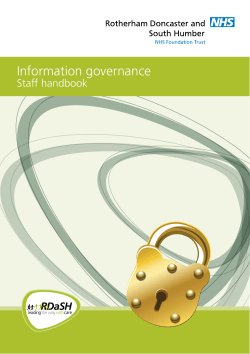 Information governance - Rotherham Doncaster and South Humber