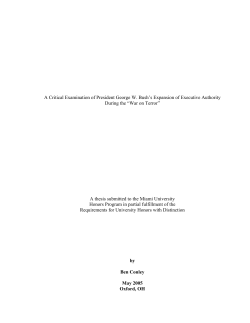A Critical Examination of President George W. Bush`s Expansion of