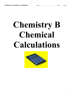 Chemistry B: Chemistry Calculations