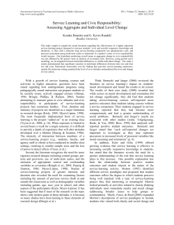 Service Learning and Civic Responsibility: Assessing Aggregate
